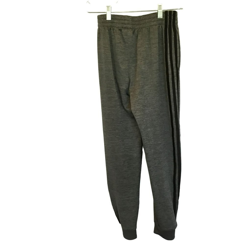 Adidas Youth Sweatpants Elastic Waist Athletic With Side Stripes Gray Size 14-16 - Picture 2 of 6
